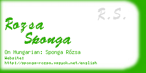 rozsa sponga business card