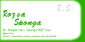 rozsa sponga business card